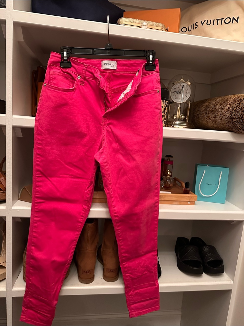 crown & ivy Hot Pink Skinny Jeans